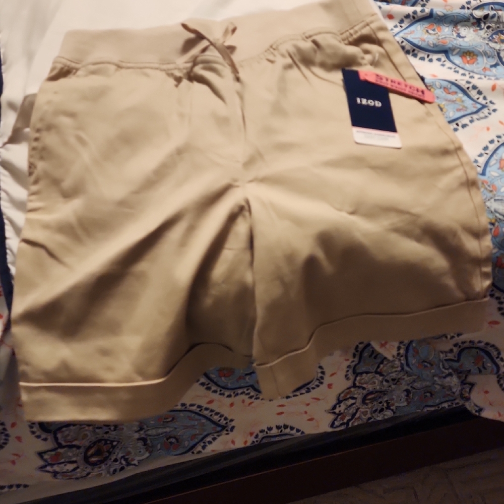 Izod Tan Bermuda Shorts Casual Comfort